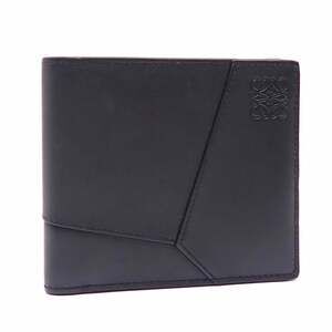 Loewe Bifold Billfold Puzzle Wallet Men's Black Leather C510302X16